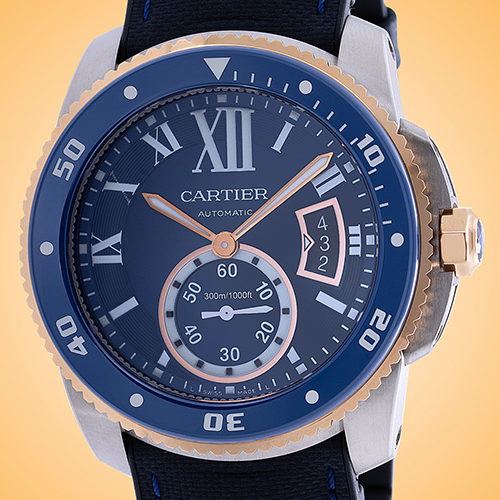 Cartier Calibre De Cartier Diver Automatic Stainless Steel and Rose Gold Men�s Watch W2CA0008