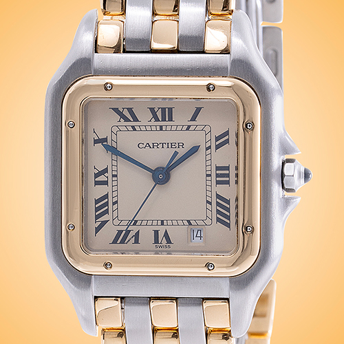 Cartier Panth�re Medium Size Date 18K Yellow Gold / Stainless Steel Quartz Ladies Watch 83083244