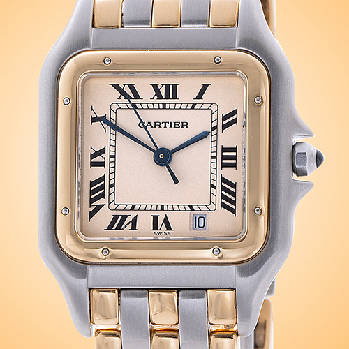 Cartier Panth�re Medium Size Date 18K Yellow Gold / Stainless Steel Quartz Ladies Watch 83083244