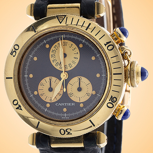 Cartier Pasha de Cartier Quartz Chronograph 18K Yellow Gold Unisex Watch