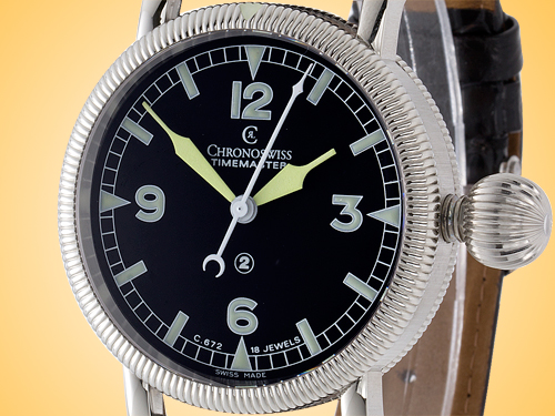 Chronoswiss Timemaster Manual Wind Stainless Steel Men's Watch CH 6233 BK