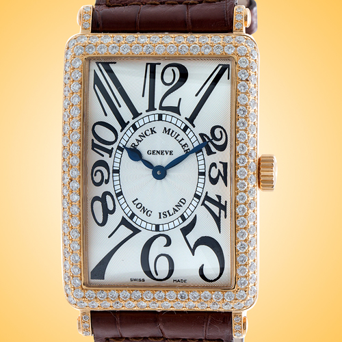  Franck Muller Long Island 18K Rose Gold Diamonds Watch 1002 QZ D
