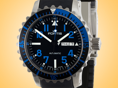FORTIS Marinemaster Day / Date Blue Automatic Stainless Steel Men's Watch 670.15.45.K