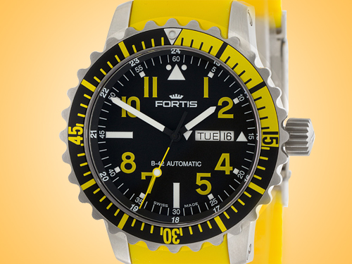 FORTIS Marinemaster Day / Date Yellow Automatic Stainless Steel Men's Watch 670.24.14.Si04