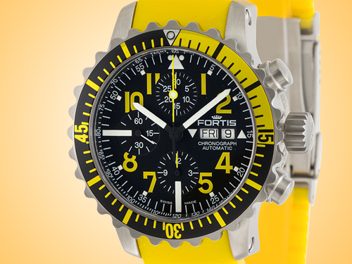 FORTIS Marinemaster Chronograph Yellow Automatic Stainless Steel Men's Watch 671.24.14.Si04