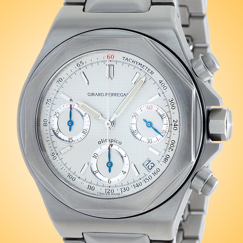 Girard Perregaux Laureato Olimpico Automatic Chronograph Stainless Steel Mens Watch 80170.1.11.7017