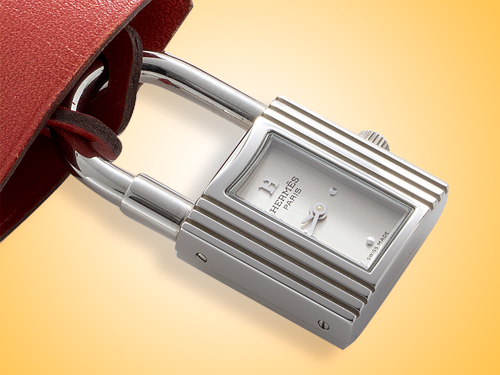 Hermès Kelly-Cadenas Ladies Stainless Steel Locker-style Watch and Clochette KE1.210-280/GRM