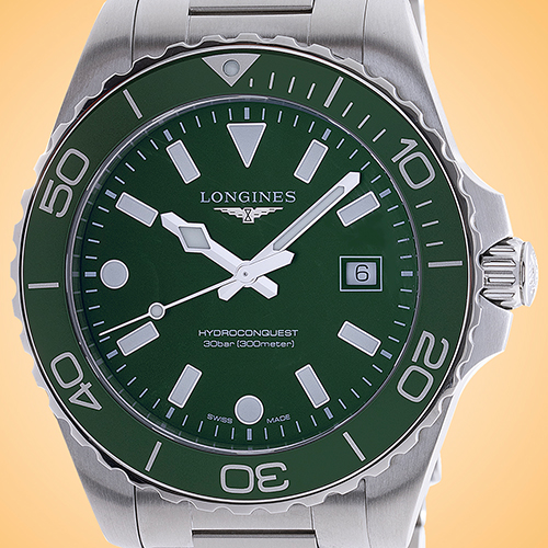 Longines HydroConquest Quartz Green Dial Stainless Steel Men's Watch L3.769.4.06.6