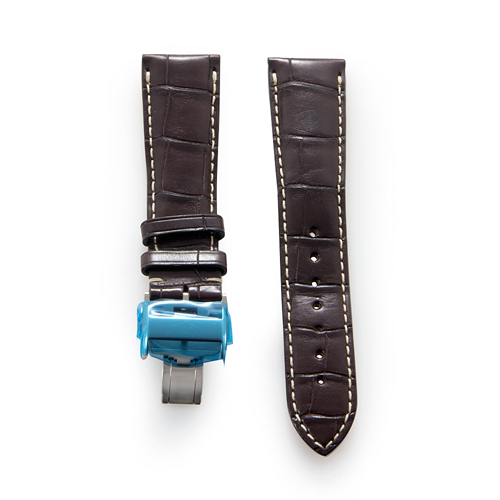 Longines Original Matt Brown Alligator Leather Strap and Stainless Steel Deployant Buckle