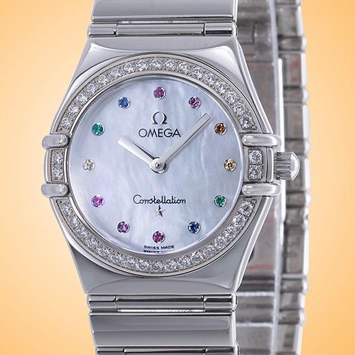 Omega Constellation Quartz Diamond Bezel Stainless Steel Ladies Watch 1475.79.00