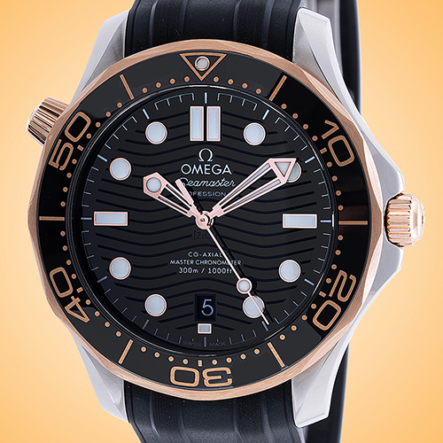 Omega Seamaster Diver 300M Co-Axial Master Chronometer Stainless Steel / 18K Gold Automatic Men�s Watch 210.22.42.20.01.002