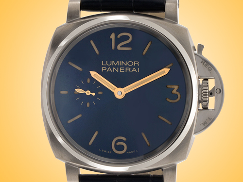 Officine Panerai Luminor Due 3 Days Titanio Mens Hand-wound Titanium Watch PAM00728