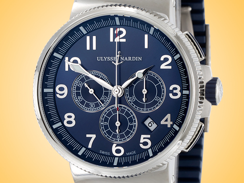 Ulysse Nardin Marine Chronograph Manufacture Stainless Steel Mens Watch 1503-150-3/63