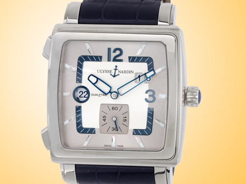 Ulysse Nardin Quadrato Dual Time Mens Automatic Watch 243-92/601
