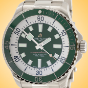 Breitling Superocean Automatic 44 Stainless Steel Green Dial Mens Watch A17376A31L1A1