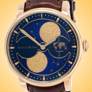 Arnold & Son HM Double Hemisphere Perpetual Moon 18K Rose Gold Manually Wound Men's Watch 1GLAR.U03A.C122A