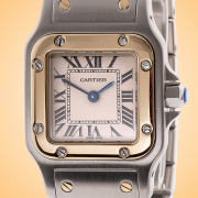 Cartier Santos Galbee Quartz Stainless Steel and Yellow Gold Ladies Watch W20012C4
