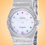 Omega Constellation Quartz Diamond Bezel Stainless Steel Ladies Watch 1475.79.00