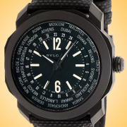 Bvlgari Octo Roma WorldTimer Automatic DLC-Coated Stainless Steel Mens Watch 103486