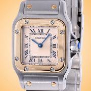 Cartier Santos Galbee Quartz Stainless Steel and Yellow Gold Ladies Watch W20012C4