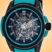 Norqain Independence Wild ONE Skeleton 42 Turquoise Automatic Men's Black Carbon and Titanium Watch NNQ3000QBQ1AS/B007