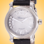 Chopard Happy Sport Black Band Womens Automatic Stainless Steel Watch 278573-3011
