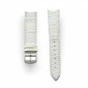Longines Original Semi-Matt White Alligator Leather Strap and Stainless Steel Tang Buckle
