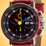 Alain Silberstein Krono Bauhaus Red Automatic Stainless Steel Chronograph Mens Watch