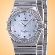 Omega Constellation Quartz Diamond Bezel Stainless Steel Ladies Watch 1475.79.00