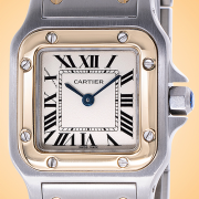 Cartier Santos Galbee Quartz Stainless Steel and Yellow Gold Ladies Watch W20012C4