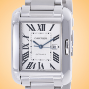 Cartier Tank Anglaise Large Automatic Stainless Steel Mens Watch W5310009